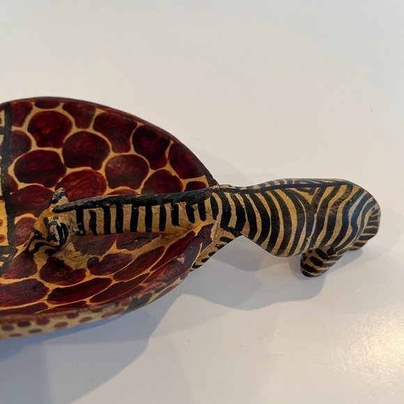 African Bowl with Zebra Drinking - Picture 2 of 10